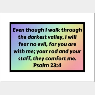 Bible Verse Psalm 23:4 Posters and Art